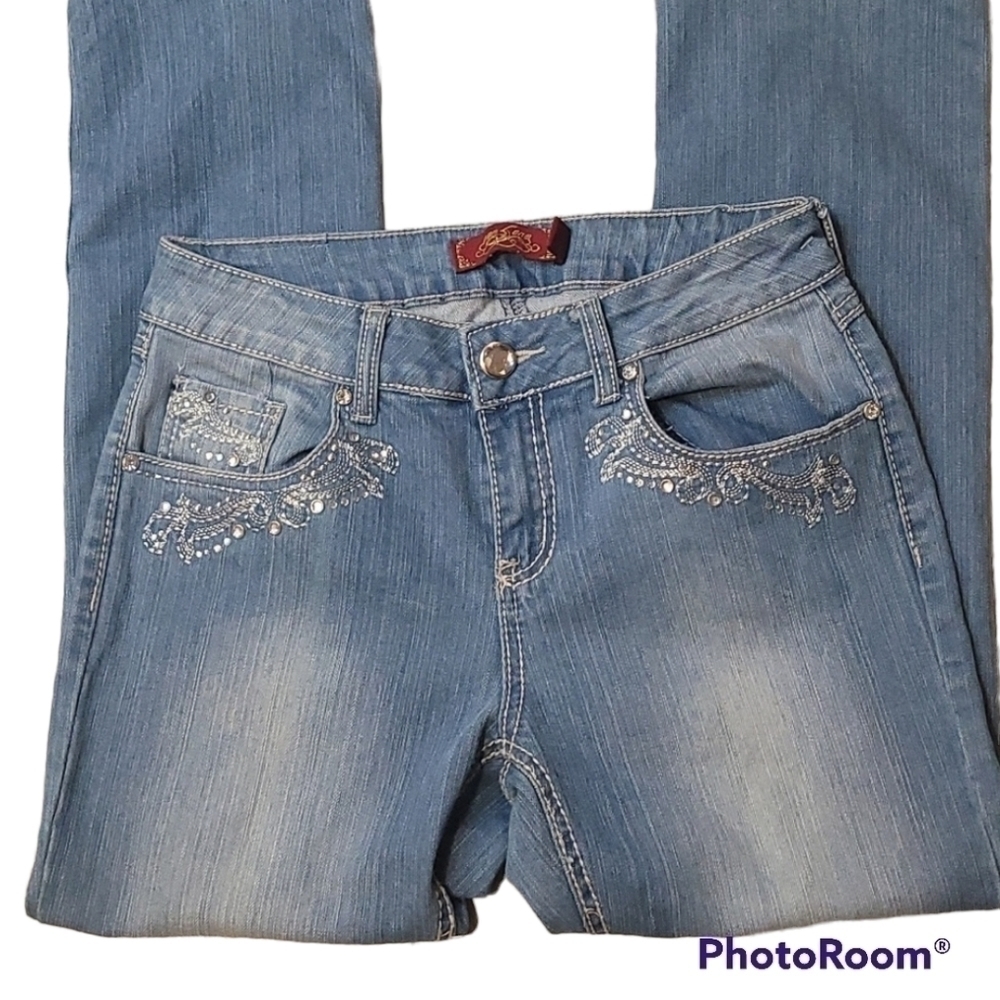 ONE5ONE CRYSTAL EMBELLISHED JEANS SIZE 4